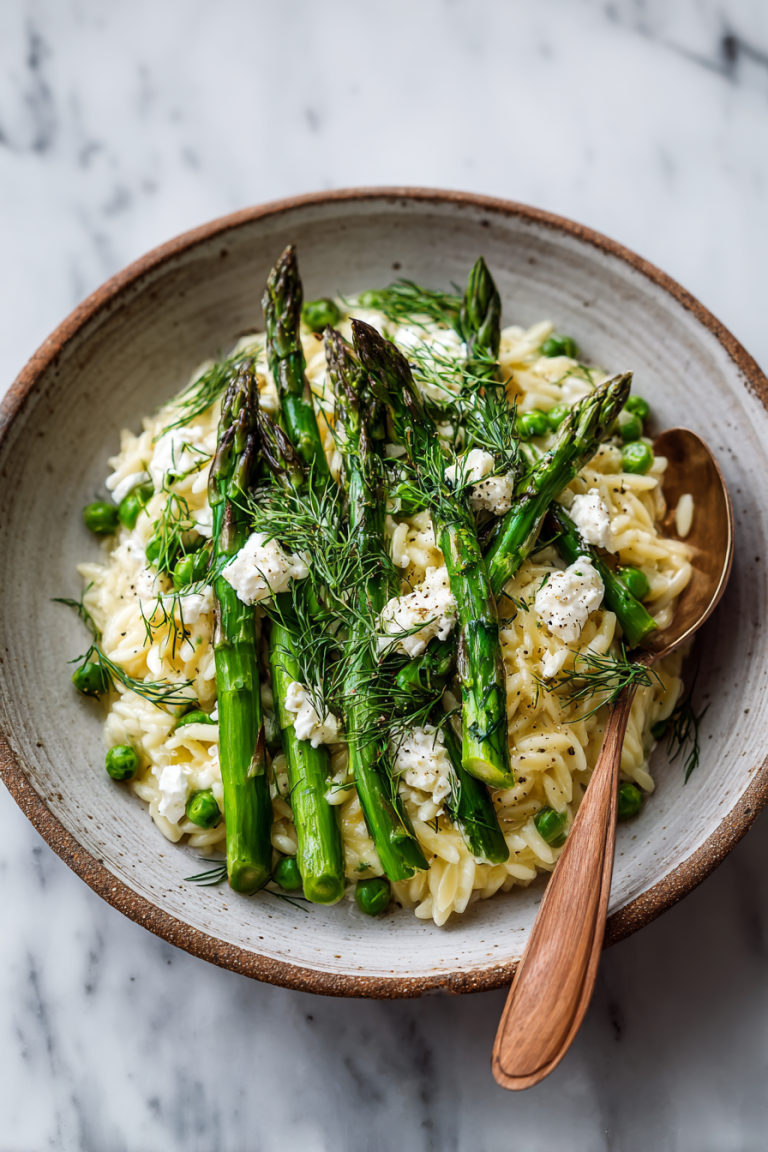 Orzo with Asparagus and Feta