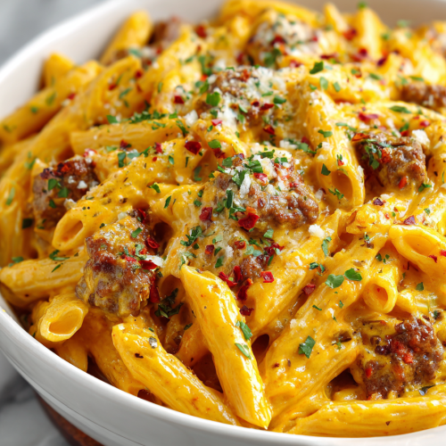 Penne with Creamy Four Cheese Bites