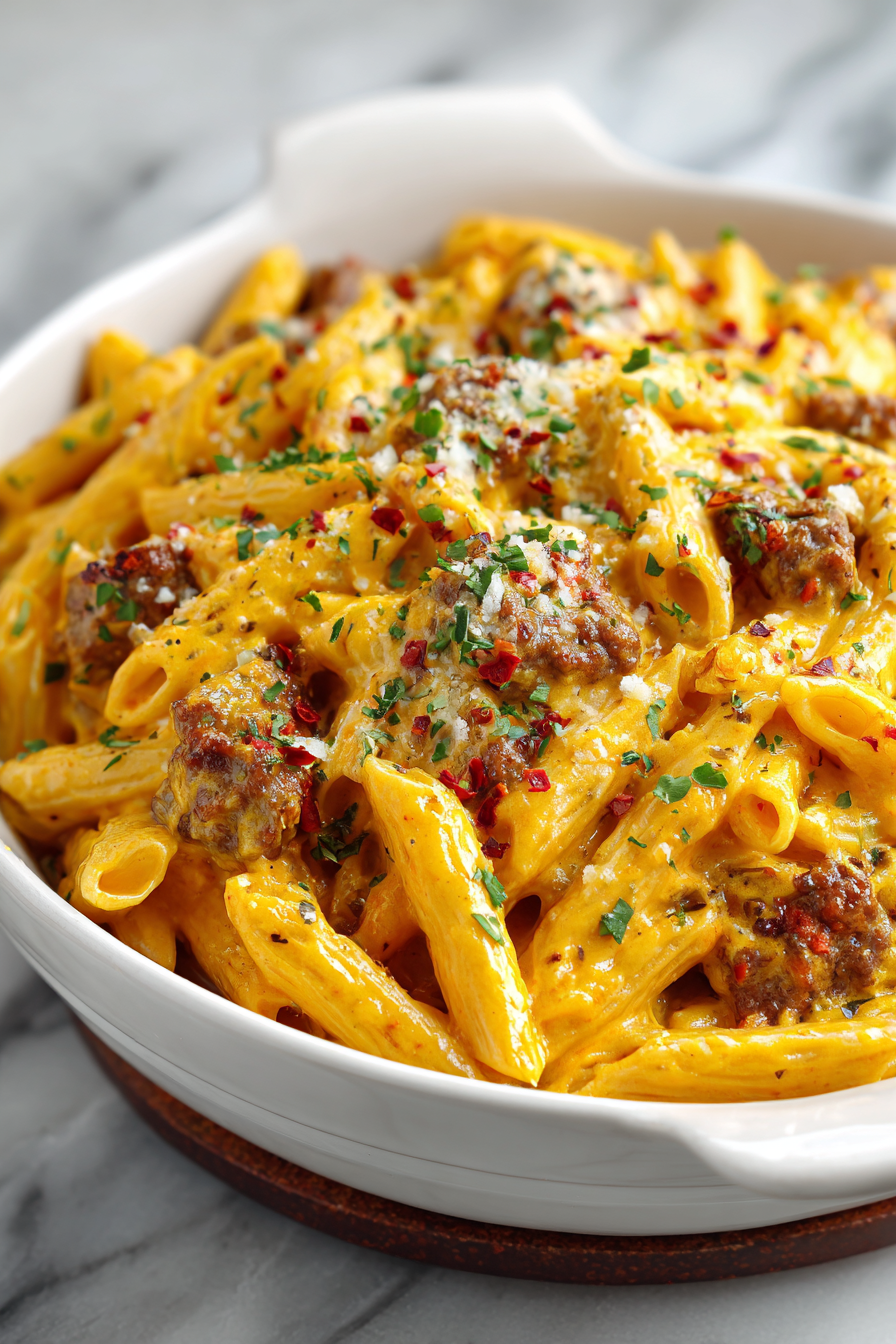Penne with Creamy Four Cheese Bites
