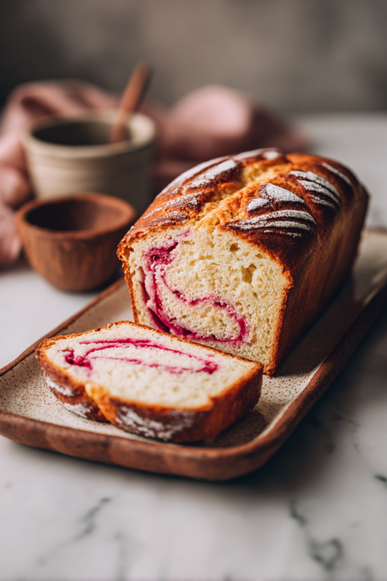 Raspberry Swirl Brioche Loaf Recipe