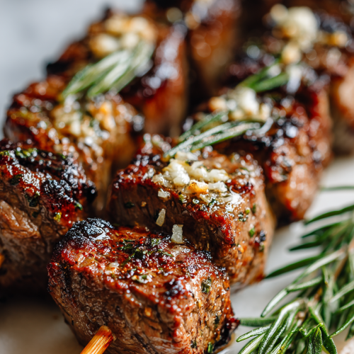 Rosemary Garlic Steak Kebabs