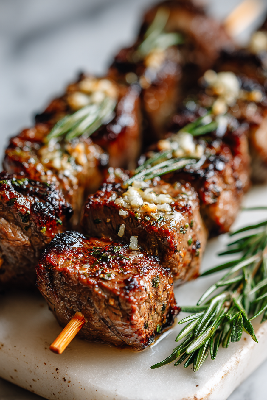 Rosemary Garlic Steak Kebabs
