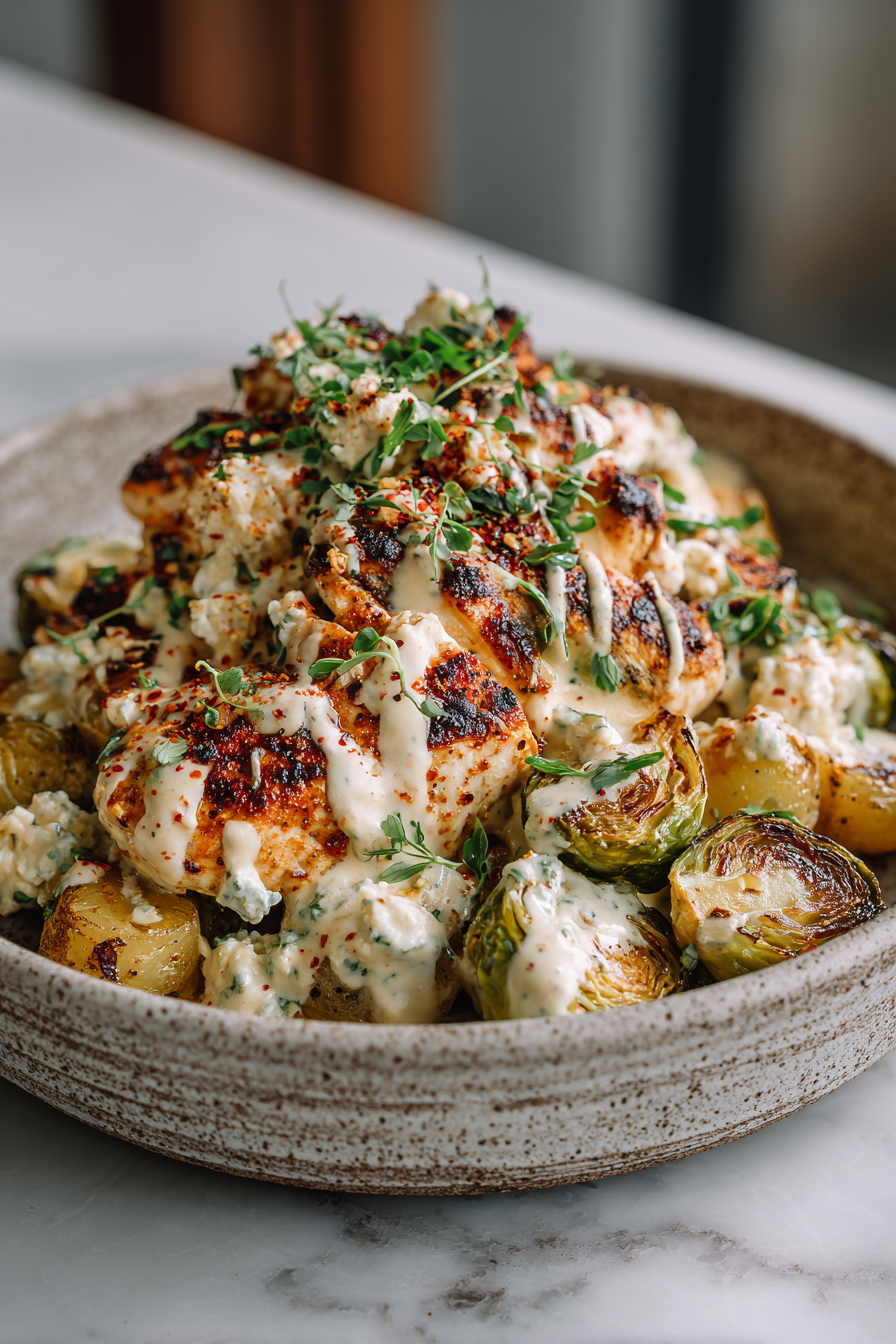 Smoked Paprika Chicken Feta Alfredo