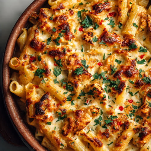 Spicy Cajun Chicken Rigatoni Bake