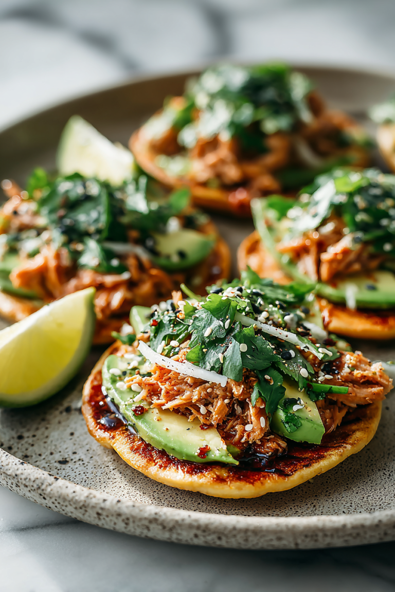Spicy Tuna Avocado Tostadas