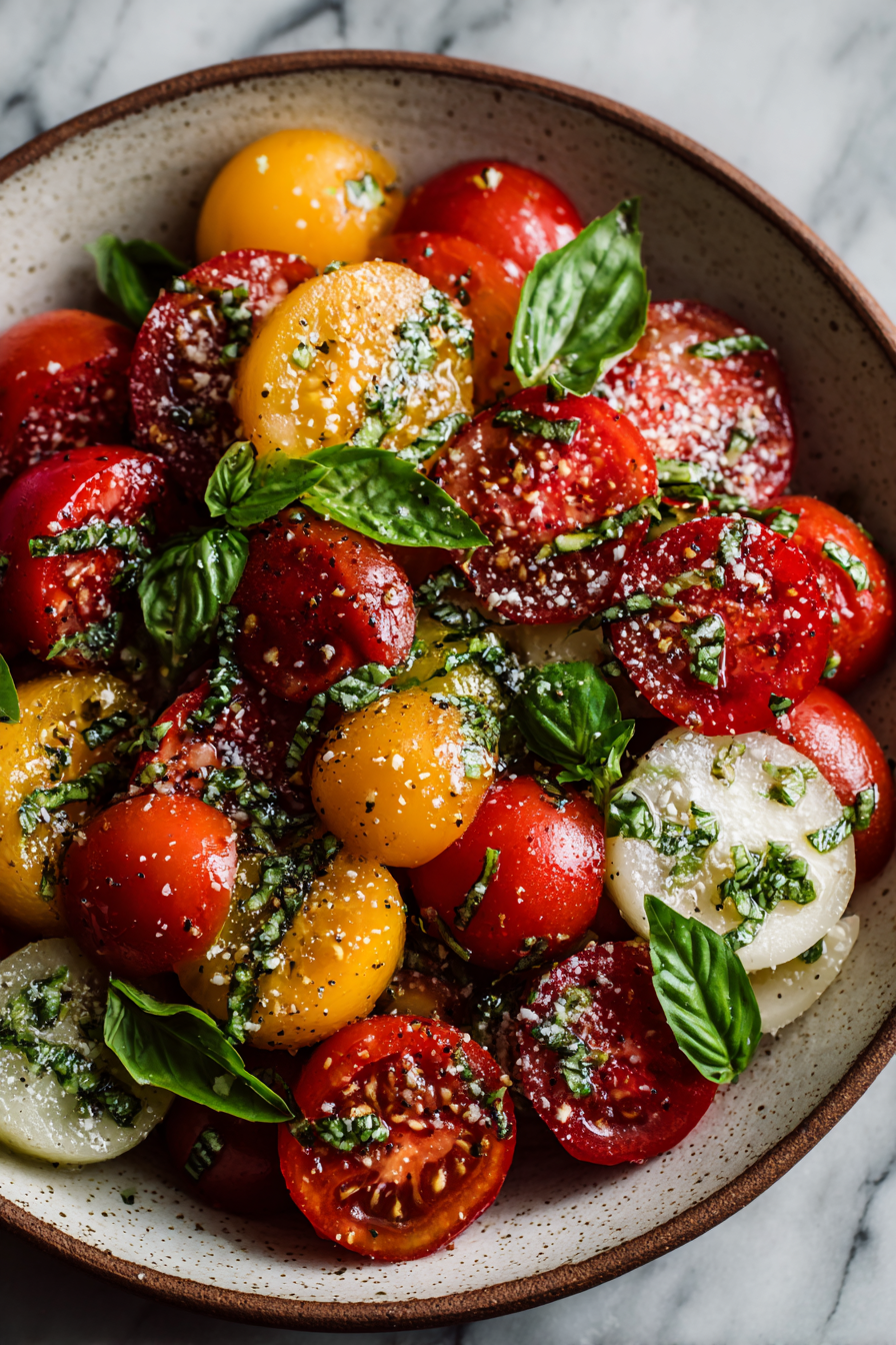 Summer Basil Tomato Salad Delight
