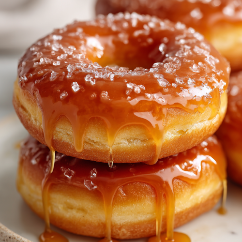 Sweet Brioche Donuts with Caramel Glaze