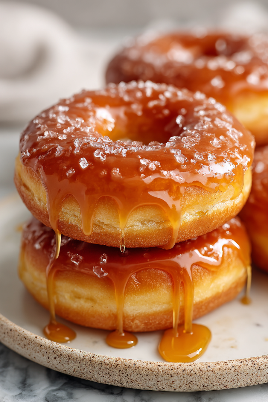 Sweet Brioche Donuts with Caramel Glaze