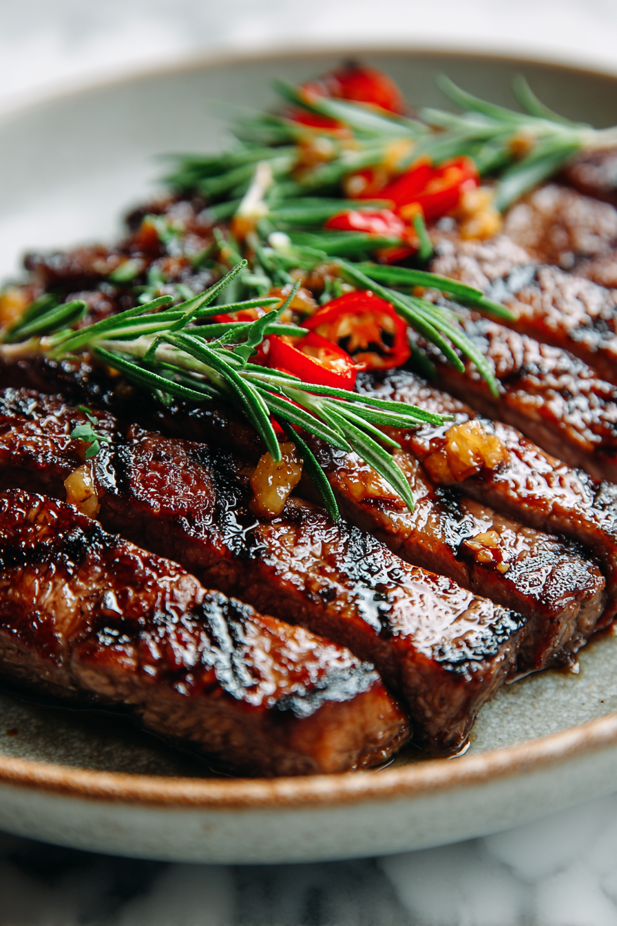 Sweet and Spicy Garlic Steak Dinner