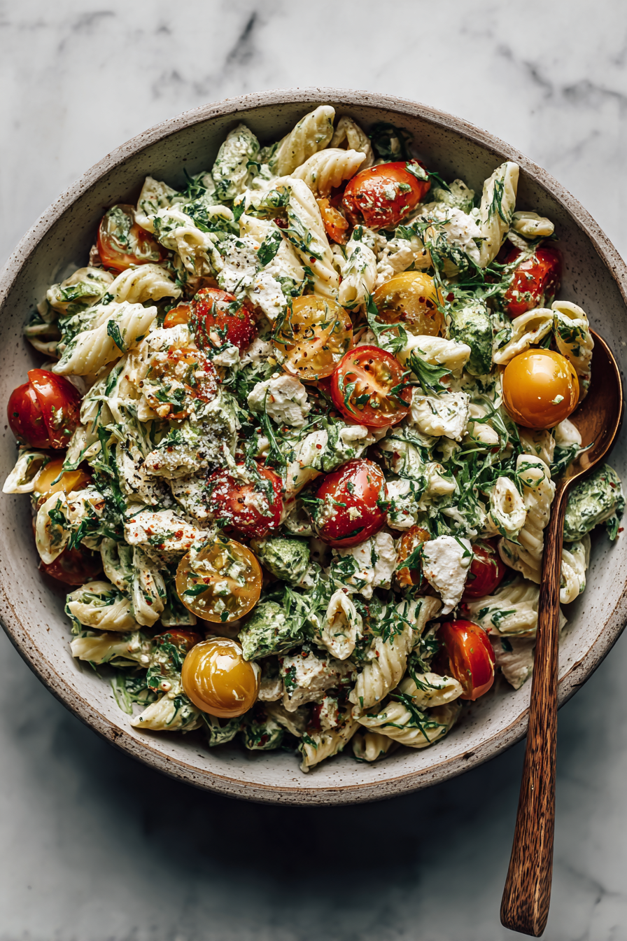 Vegan Caesar Pasta Salad Recipe
